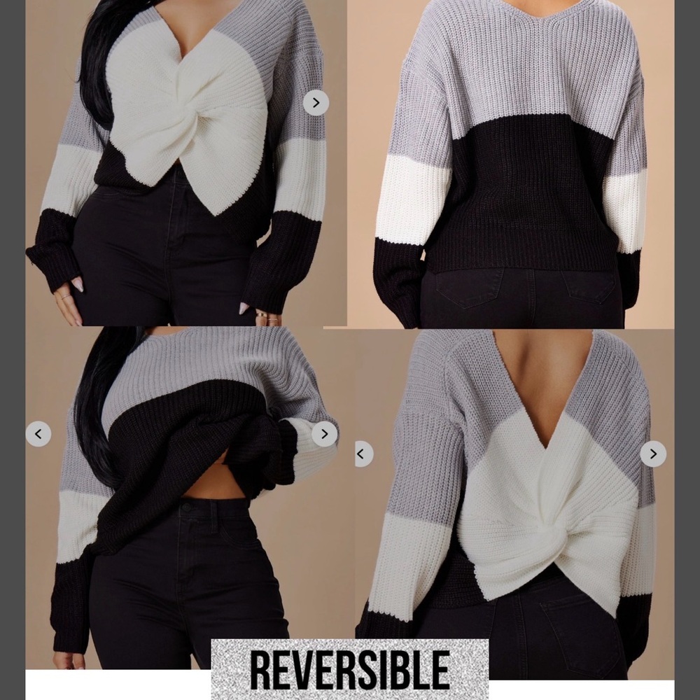 NWT V-Neck REVERSIBLE Twist Sweater